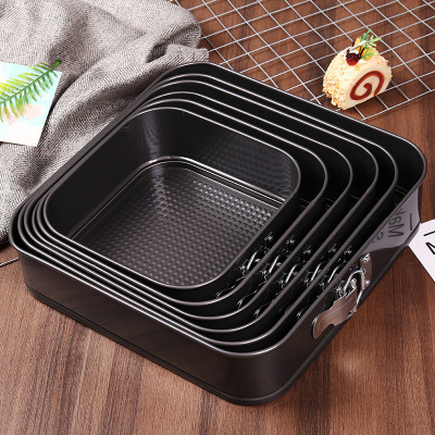 Square Lock Live Bottom Cake Mold Package Carbon Steel Non-Stick Buckle Baking Tool Cake Baking Tray Amazon