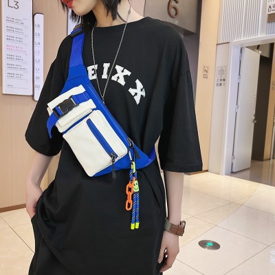 Messenger Bag Men's Solid Color Fashion Brand Japanese Personality Trendy Women's Chest Bag Sports Shoulder Bag Trendy Cool Waist Bag Casual Bag