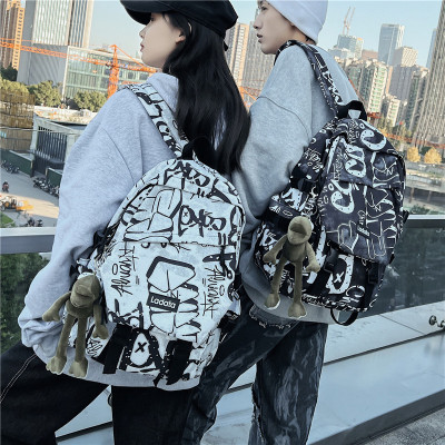 2022 New Fashion Student Schoolbag Personalized Camouflage Graffiti Trendy Backpack Men's Computer Backpack Factory Direct Sales