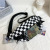 2022 New Korean Chest Bag Women's Cows Pattern Plaid Nylon Cloth Students' Crossbody Bag Casual Waist Bag Trendy Small Bag