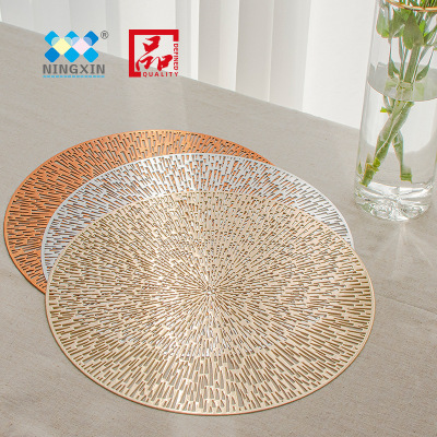 Festival round Placemat PVC Table Mat Heat Proof Mat Hollow out Placemat Eco-friendly Durable Fireworks Hotel Restaurant Western-Style Placemat