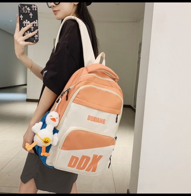 INS Style Schoolbag Female Junior High School College Students Travel Backpack Lightweight Breathable Computer Bag Large Capacity School Bag