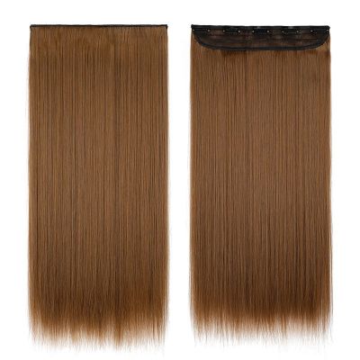 Wig Factory Wholesale Direct Sales Popular European and American Foreign Trade One Piece Five Card Straight Hair Hair Extension Hairpiece Clip Wig Set