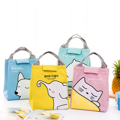 New Funny Girl Cute Everything Big Luck Cartoon Wholesale Portable Oxford Lunch Lunch Box Insulation Bag Lunch Bag