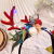 Factory Direct Supply European and American Christmas Style Antlers Pinecone Decoration Decorative Head Hoop Iron Festival Atmosphere with LED Light Headband