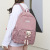 Japanese Style Solid Color Bear Schoolbag Cute Large Capacity Junior High School Student Backpack Female University Style Casual Simple