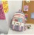 2022 Stickers Contrast Color Cute Large Capacity Schoolbag Junior and Senior High School Student Backpack Combination Bag Female PVC Nylon