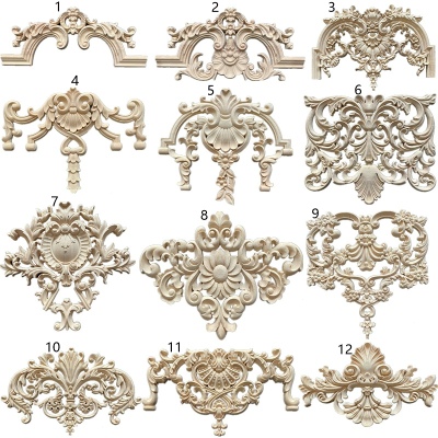 Wood Carving European Style Solid Wood Door Flower Decals TV Background Wall Lace Decorations Home Decoration Ceiling Wedding New