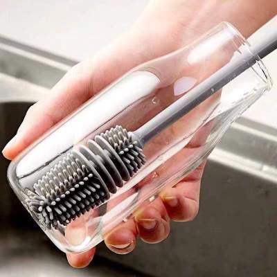 Cup Washing Artifact Rotating No Dead Angle Cup Brush Baby Bottle Brush Special Long Handle Gap Tea Stain Cleaning Silicone Brush