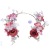 2022 New Mori Style Headband Handmade Flower Wedding Bride Garland Red Artificial Flower Ornament for Women