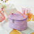 New Cylinder Cosmetic Bag Waterproof Pu Cartoon Flamingo Portable Toiletry Bag Large-Capacity Cosmetics Storage Bag