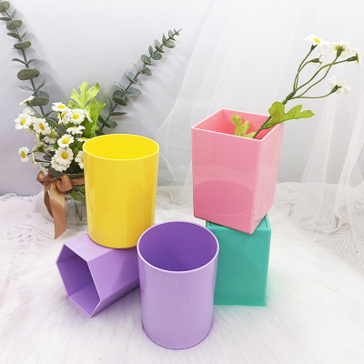 2022 Candy Color Pen Holder Desktop Storage Box Handmade DIY Student Learning Office Cosmetics Multifunctional Storage