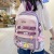 Schoolbag Female Junior and Middle School Students Large Capacity Contrast Color Japanese Primary School Student Grade Three to Six Backpack PVC Nylon