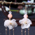 Antique Earrings Ethnic Style Earrings Champagne Raw Silk Peach Blossom Ear Hook Retro Classical Temperamental Tassels Hanfu Earrings