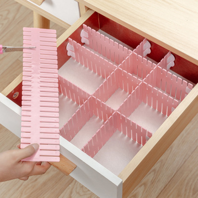 Factory Direct Sales Drawer Partition Plate Free Combination Classification Partition Plastic Underwear Lattice Drawer Storage Organizing Grid