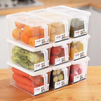 Kitchen Refrigerator Storage Box Drawer-Type Frozen Food Crisper Clear with Cover Rectangular Storage Egg Storage Box