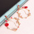 Bridal Earrings European and American Golden Ear Clip round Rose Non-Piercing Eardrops Wedding Festival Red Crystal Earrings