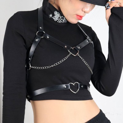 Europe and America Cross Border Punk Heart Love Heart Couple Collar Strap One-Piece Sexy Ornament Waist Chain Trendy Belt Belt