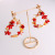 Chinese Bridal Headdress Earrings Red Flannel Bud Fairy Butterfly Oval Ear Clip Court Wedding Dress Toast Ornament