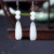 Ancient Style White Jade Eardrops Hanfu Vintage Accessories Petals Jade Bead Ear Hook Pendant Classical Temperament Rough Stone Earrings