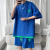 Summer New Slim-Fit Short-Sleeved Casual round Neck Patchwork Base T-shirt Trendy Men's Social Youth Leisure All-Match Suit