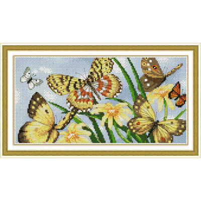 Cross Stitch Fabric Cross Stitch New Living Room Crafts Wholesale DIY Material Package Butterfly Leaf Love