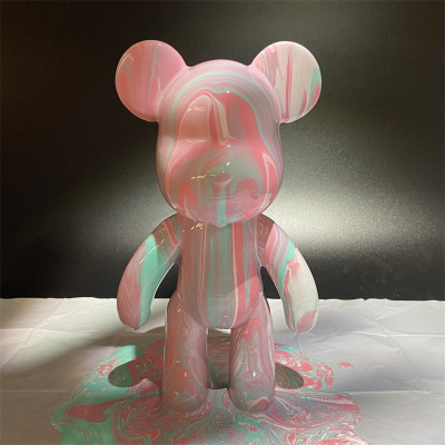 DIY Handmade Fluid Bear White Body Children Hand Painted Vinyl Fluid Bear Wholesale Stall Toy Fluid Violent Bear