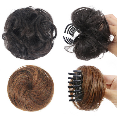 Wig Female Bun Grip Hair Bag Bud-like Hair Style Half Balls Bridal Hair Accessories Fluffy Natural Hair Band Hair Bag