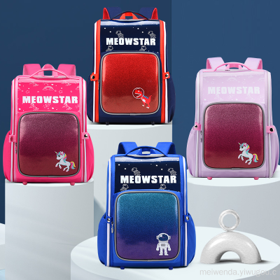 One Piece Dropshipping Student Children Grade 1-6 Burden Reduction Spine-Protective Backpack Wholesale