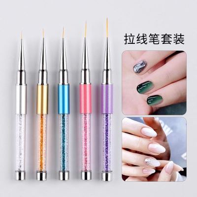 Factory Supply Nail Drawing Brush Set Acrylic Drill Pipe Hook Line Pen Painted Painting Pen BJD Feature Brush