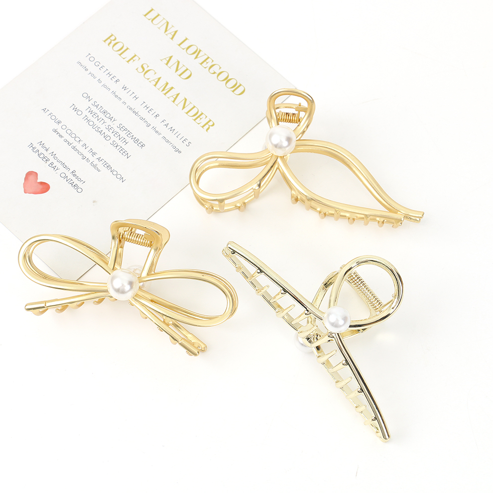 韩式优雅发夹后脑勺抓夹大号鲨鱼夹子气质蝴蝶结头饰女2022年新款