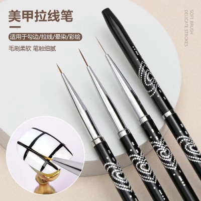 Manicure Line Drawing Pen Set for Nail Beauty Shop Color Painting Flower Brushed Ultra-Fine Drawing Line Hook Blooming Phototherapy Brush