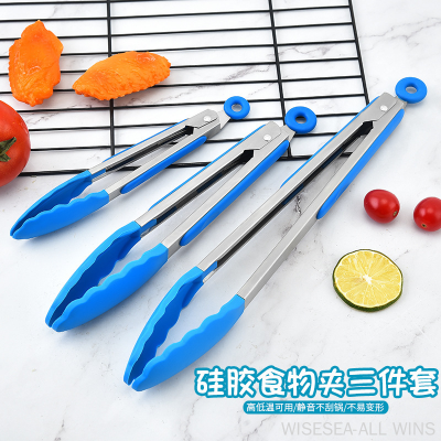 9-Inch 12-Inch 14-Inch Food Tong Silicone Steak Barbecue Food Clip Baking Bread Clip Western Food Kitchen Tools