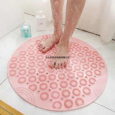 Round Bathroom Non-Slip Mat Home Bathroom Hotel Hotel Shower Room Floor Mat Bath Mat with Suction Cup