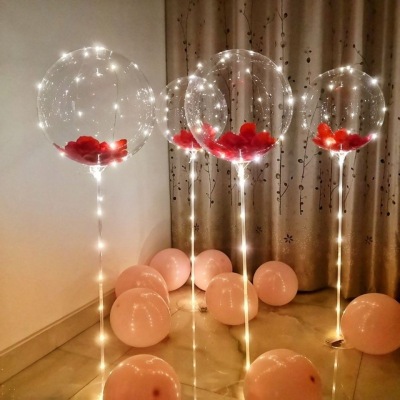 Bounce Ball Transparent Night Market Style with Light Luminous Birthday Confession Romantic Qixi Valentine's Day Stall Column Wholesale