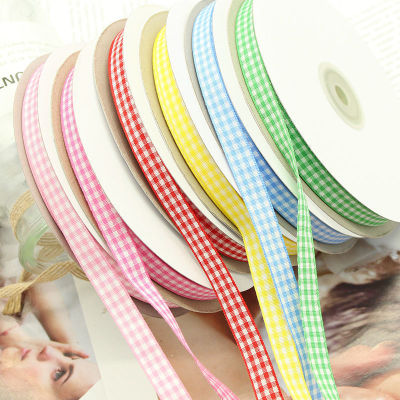 Plaid Ribbon Silk Ribbon Cake Baking Decorative Band Bow Material Vintage Polyester Colorful Ribbon Satin Ribbon Wholesale