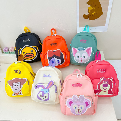 New Cartoon Kindergarten Small Middle Class Schoolbag Cute Casual Boys and Girls Small Backpack Korean Style Children Backpack Fashion