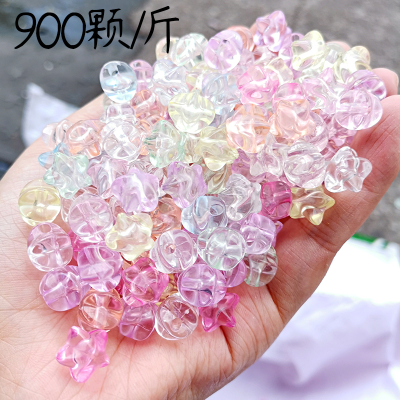 Transparent Candy Color Five-Pointed Star Rainbow XINGX Accessories Diy Bracelet String Beads Material XINGX Spacer Beads Ornament Patch