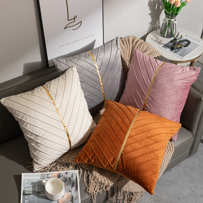 Cross-Border Wholesale Bedside Cushion Pillow Cover Ins Velvet Netherlands Velvet Living Room Sofa Cushion Office Waist Cushion