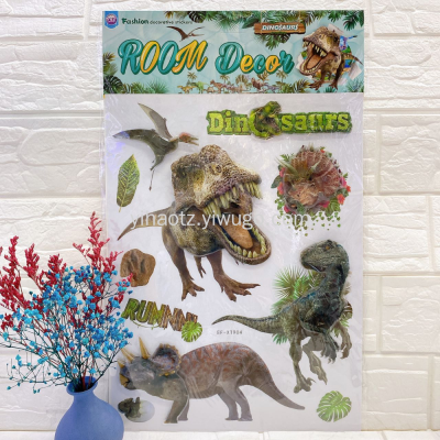 8d Dinosaur Decorative Wall Sticker Stereo Layer Stickers Paper Wall Decoration Handmade Layer Stickers