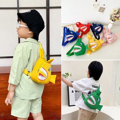 New Cartoon Children's Chest Pack Shark Boys and Girls out Crossbody Small Bag Baby Change Small Backpack One Piece Dropshipping
