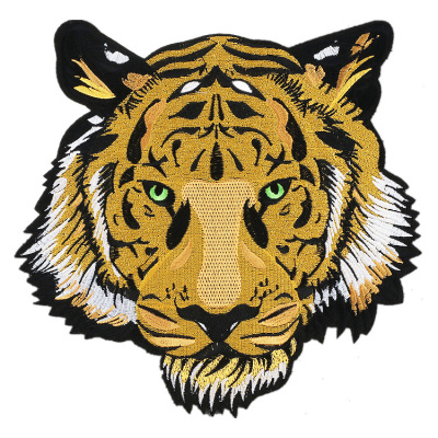 Products in Stock New Oversized Tiger Head Ironing Foreign Trade Embroidery Zhang Zai Embroidered Cloth Stickers Clothes Patch Cross-Border