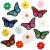 Spot Mixed Flowers Embroidered Cloth Stickers Cartoon Butterfly Computer Embroidery Mark Ironing Little Red Flower Patch Amazon