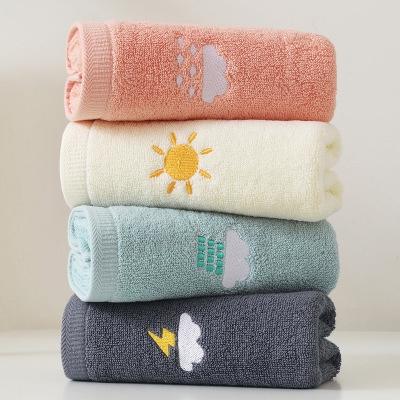 Cotton Towel 74 * 34cm Weather Face Cloth Embroidered Cute Soft Absorbent Couple Towel Cotton Wholesale