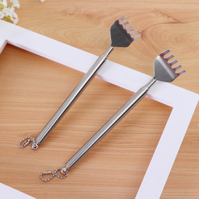 Telescopic SST Back Scratcher Retractable Old Man Le Scratch an Itch Grilled Body Itch Scratching Sticks Back Scratcher Five-Section with Chain