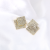 Cross-Border Double-Layer Diamond Ear Rings Gold-Plated Stud Earring Micro Inlaid Small Zircon Three-Dimensional Square Popular Hip Hop Earrings