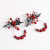 2020 New Printing Bow Red Crystal Pearl Drop-Shaped Ear Clip