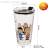 Cartoon Glass Drinking Cup Straw Cup