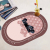 Crystal Velvet Oval Cartoon Floor Mat Bedroom Children's Room Doorway Entrance Foot Mat Doorway Mat Bathroom Mat