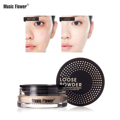 Music Flower Finishing Loose Powder Oil Control and Waterproof Brightening Skin Color Matte Smear-Proof Makeup Loose Powder Loose Powder M3057